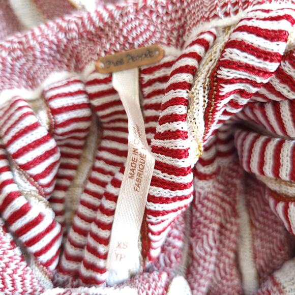 Free People Rain Shadow Maxi Dress Knit Babydoll Square Neck Striped XS - Picture 11 of 14